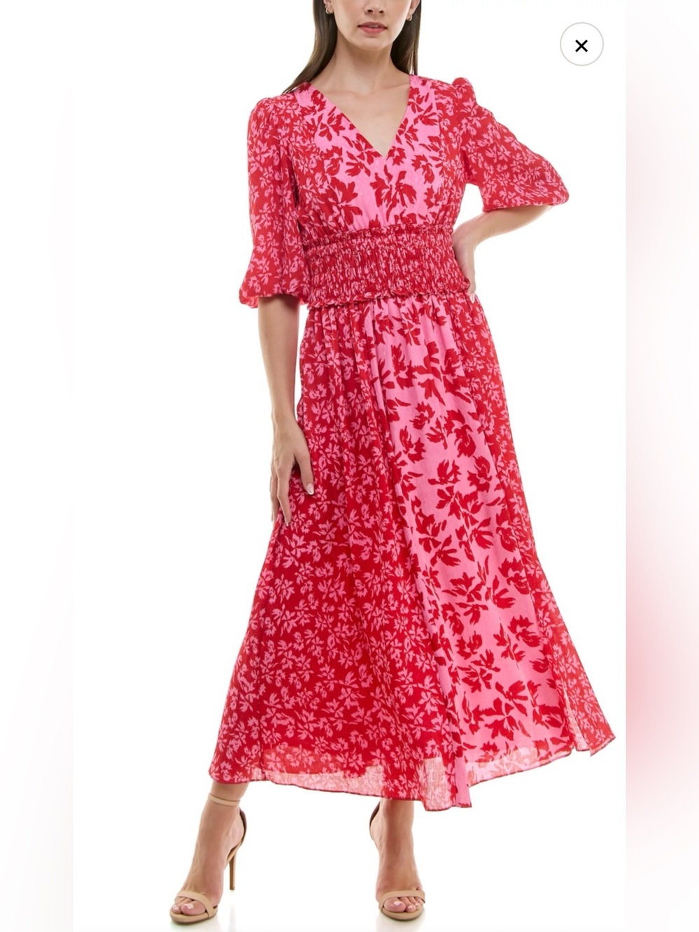 Taylor Printed Ditzy Yoryu Jaquard Midi Maxi Dress 18W